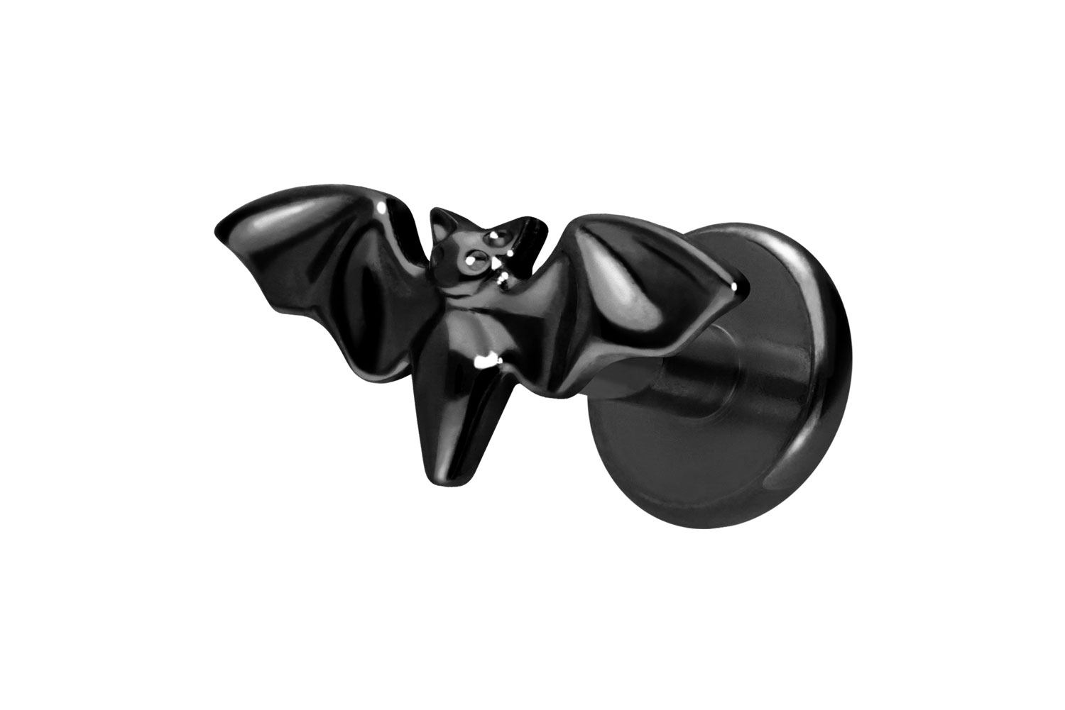 Titan Labret Piercing mit Innengewinde FLEDERMAUS
